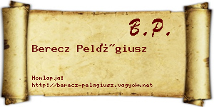 Berecz Pelágiusz névjegykártya